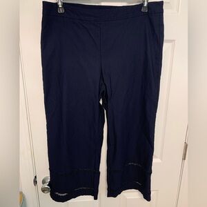 Nanette Lepore navy blue pull on ankle pants. Size XL